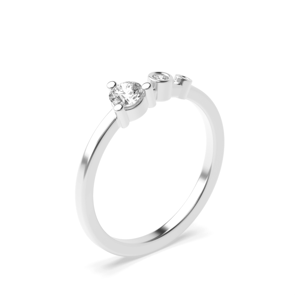 3 Prong Graduating Designer Trilogy Ring Engagement Rings