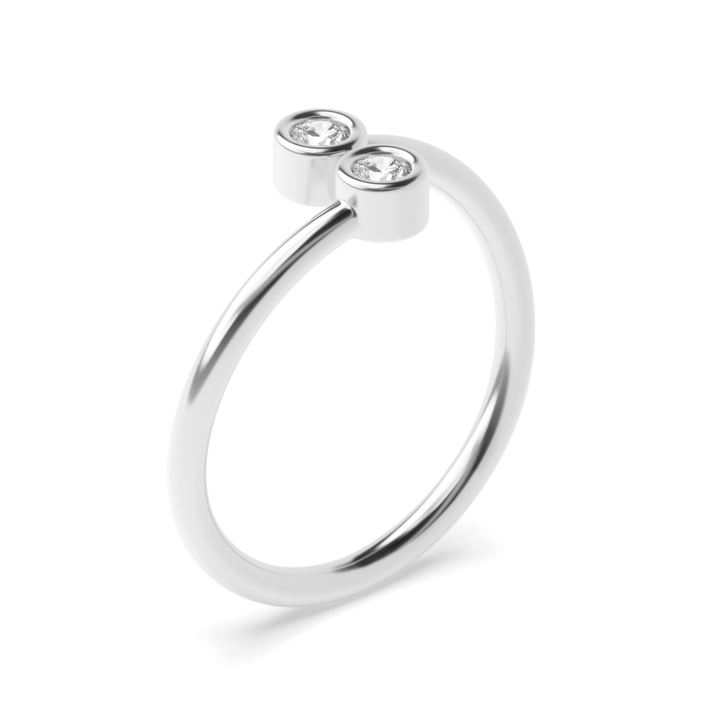 Two Hugging Diamond Minimalist Designer Diamond Ring