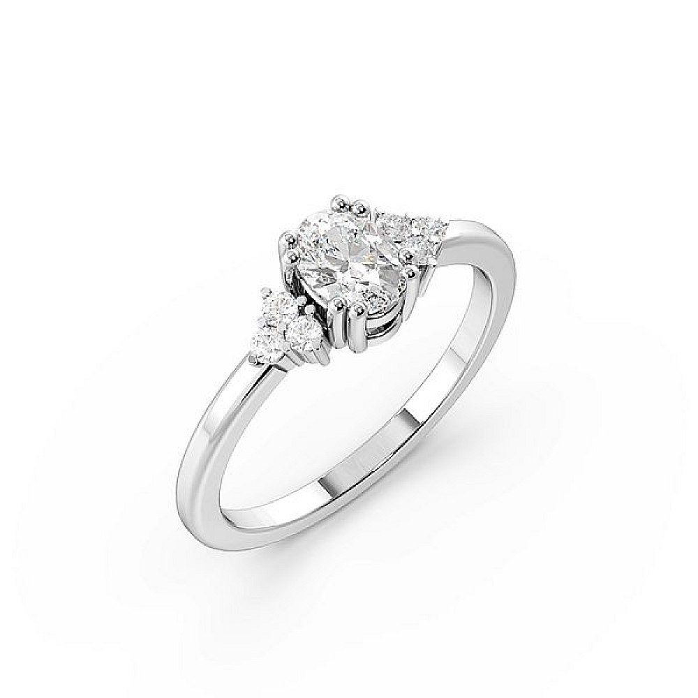 Oval 4 Prong Cluster Designer Engagement Rings