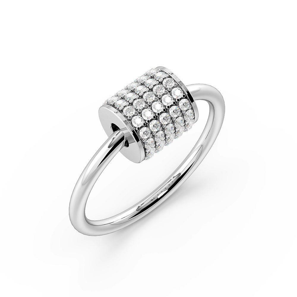 Pave Setting Roller Tube Designer Diamond Rings (5.9mm)