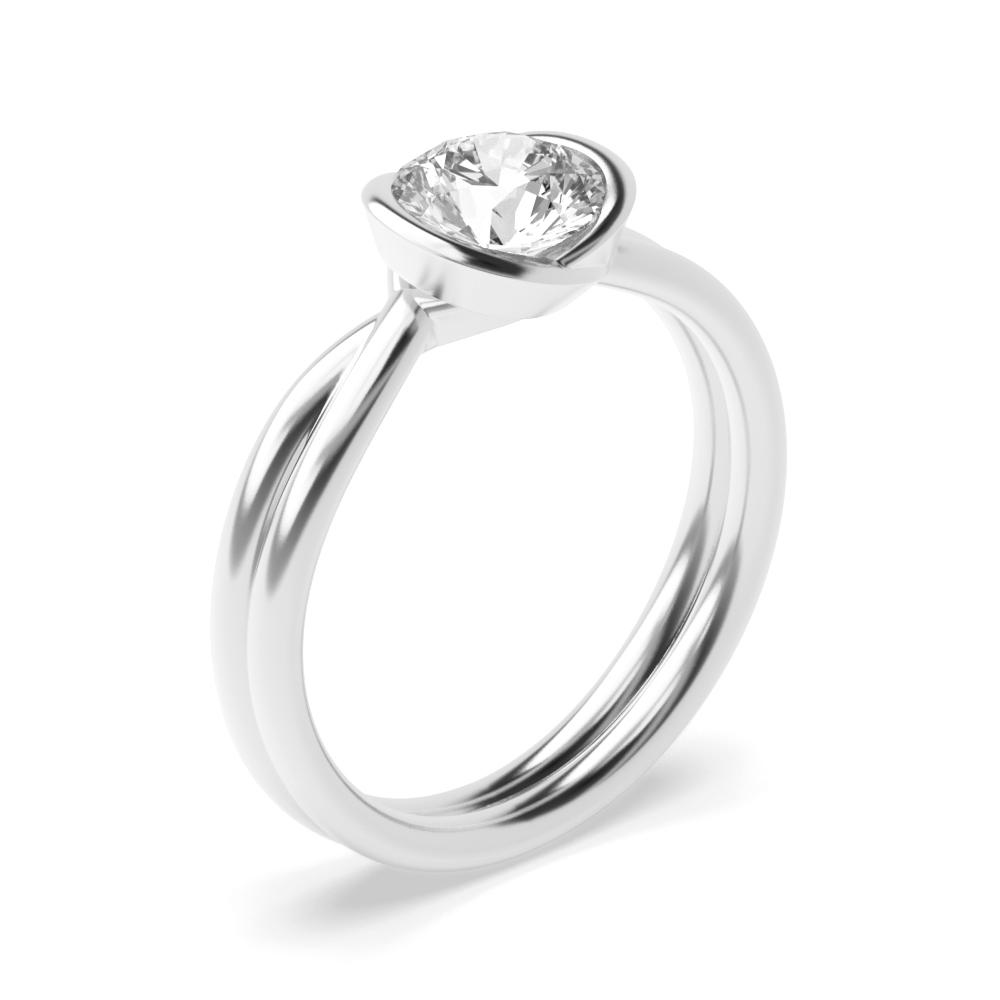 Channel Set Stylish Solitaire Diamond Engagement Ring