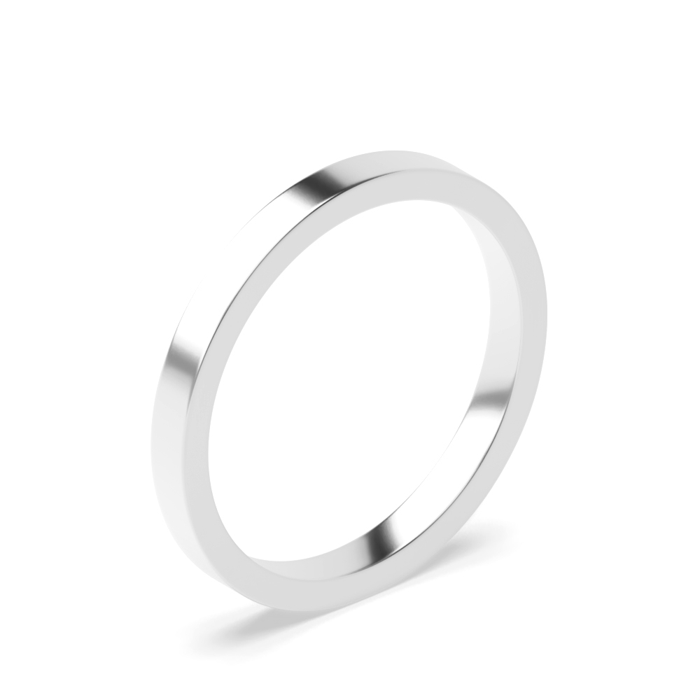Flat Profile plain women wedding bands (2.0 - 6.0mm)
