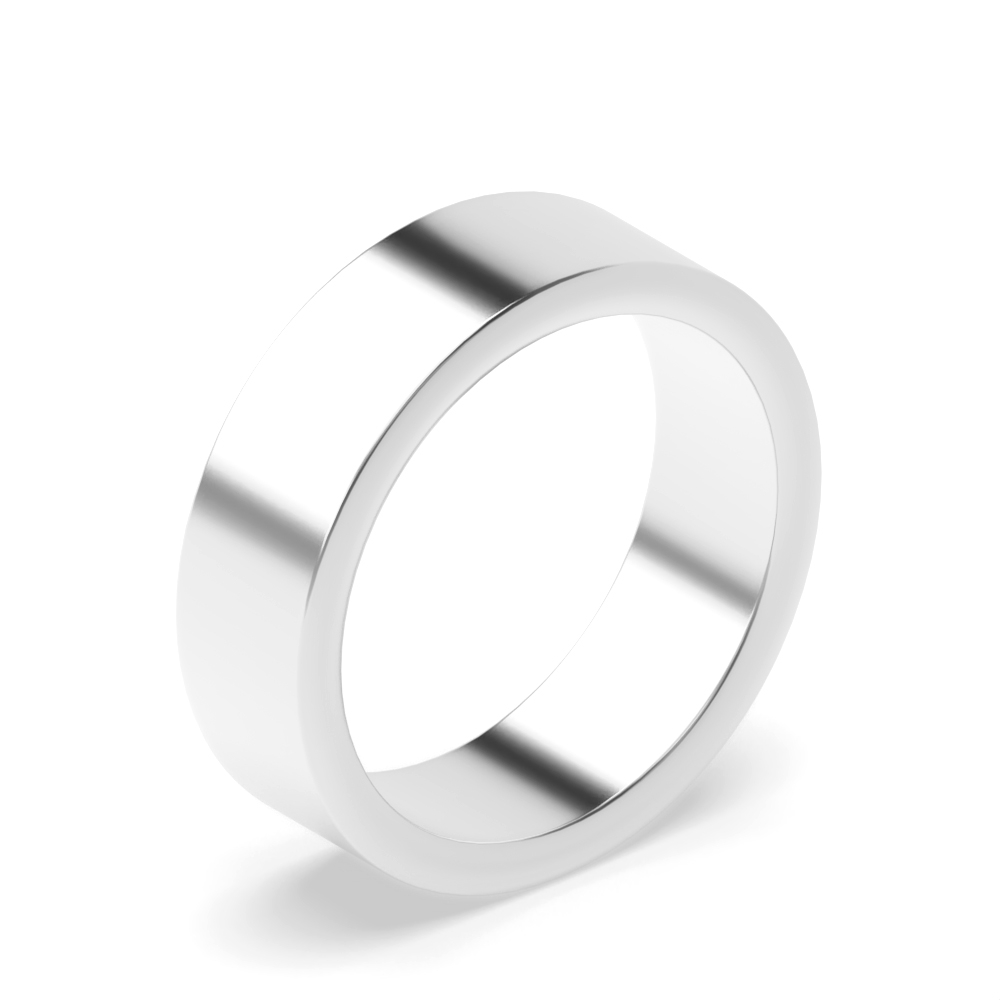 Light Court Profile plain women wedding bands (2.0 - 6.0mm)