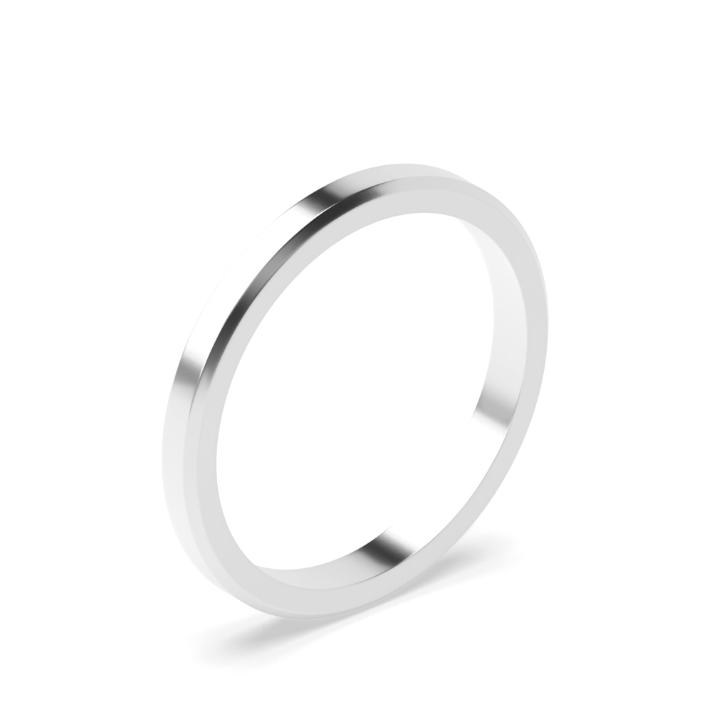 Bevelled Edge Profile plain women wedding bands (2.0 - 6.0mm)