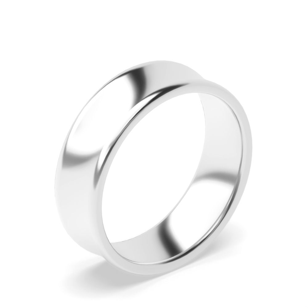 Concave Profile plain men wedding bands (3.0 - 6.0mm)