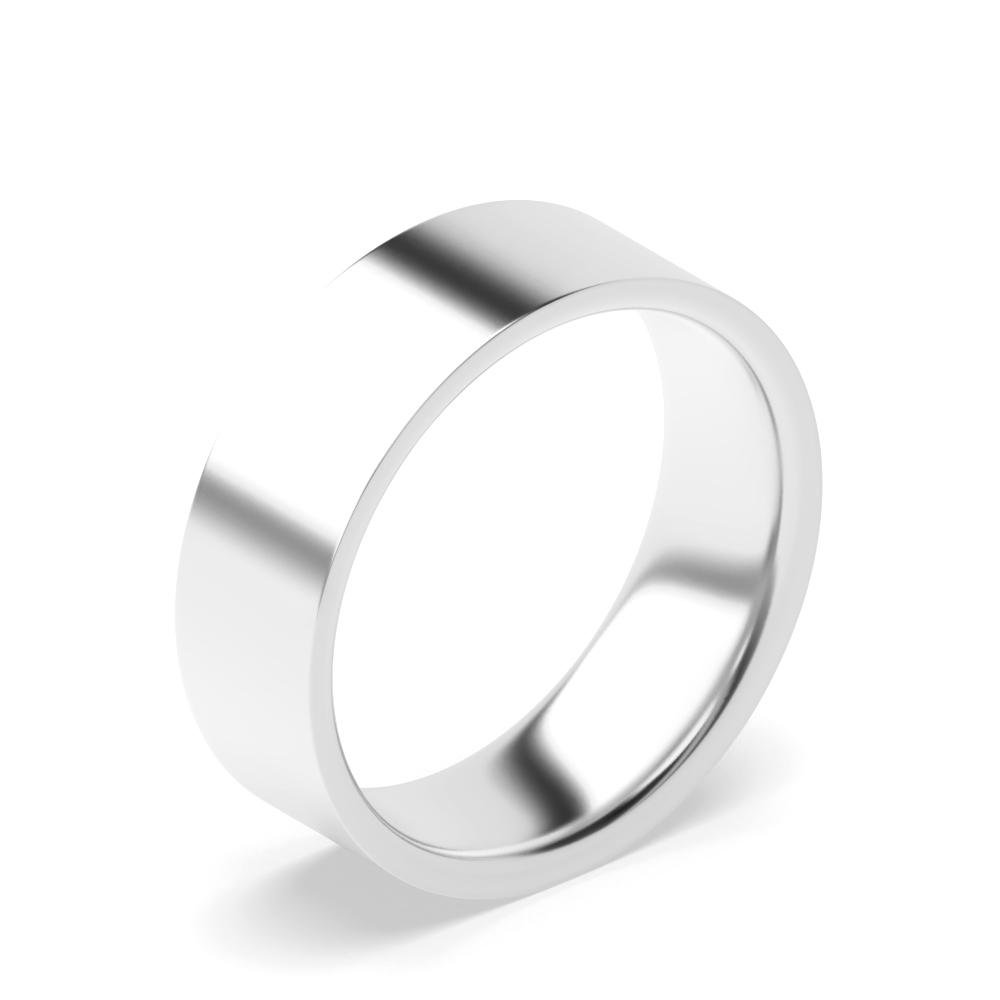 Flat Smooth Edge Profile plain men wedding bands (3.0 - 6.0mm)