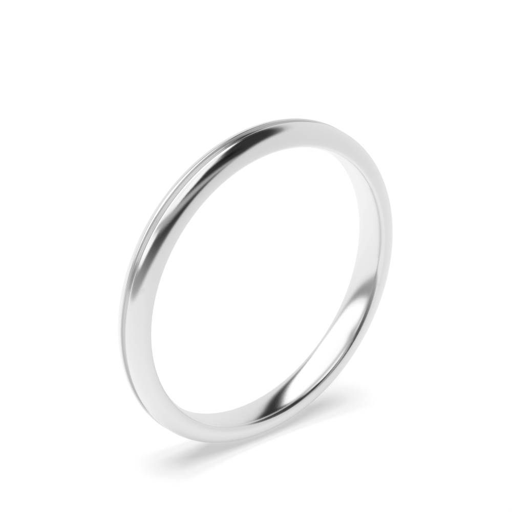 Paris Groove Profile plain women wedding bands (2.0 - 6.0mm)