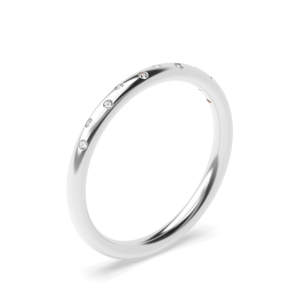 Flush Setting Multiple Diamonds Womens Wedding Rings (2.0mm)