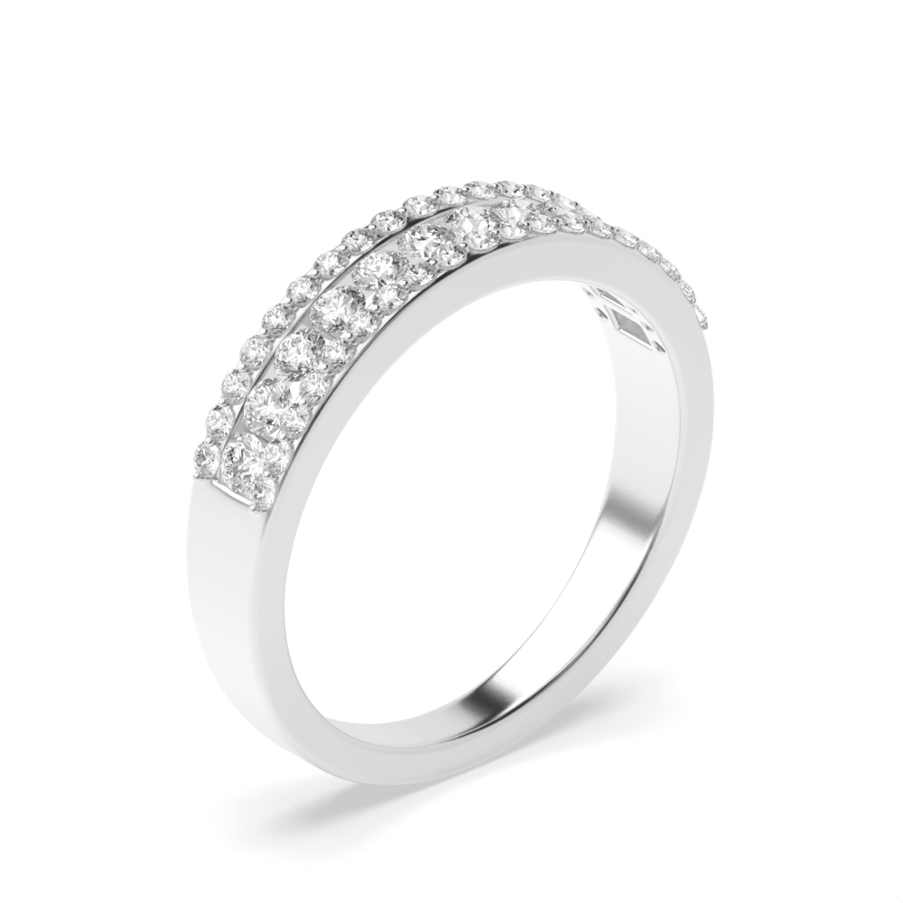 Pave Setting Cluster Half Eternity Diamond Rings (4.4mm)