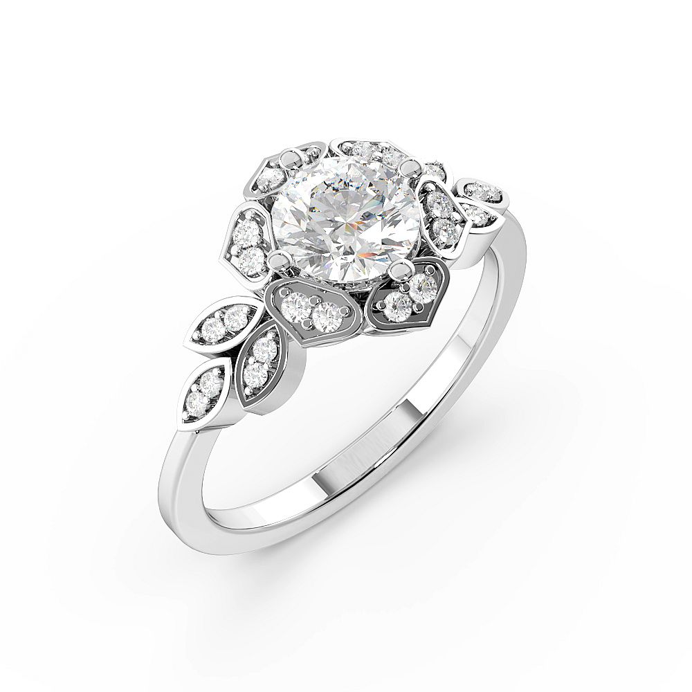 Round Cut Modern Style Designer Diamond Rings (10.8mm)