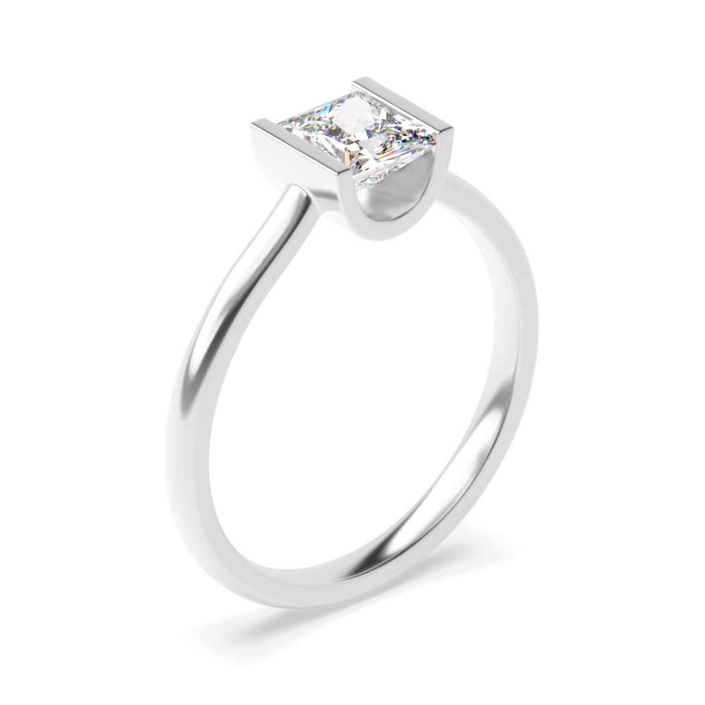 Princess Solitaire Diamond Engagement Ring In Channel Setting