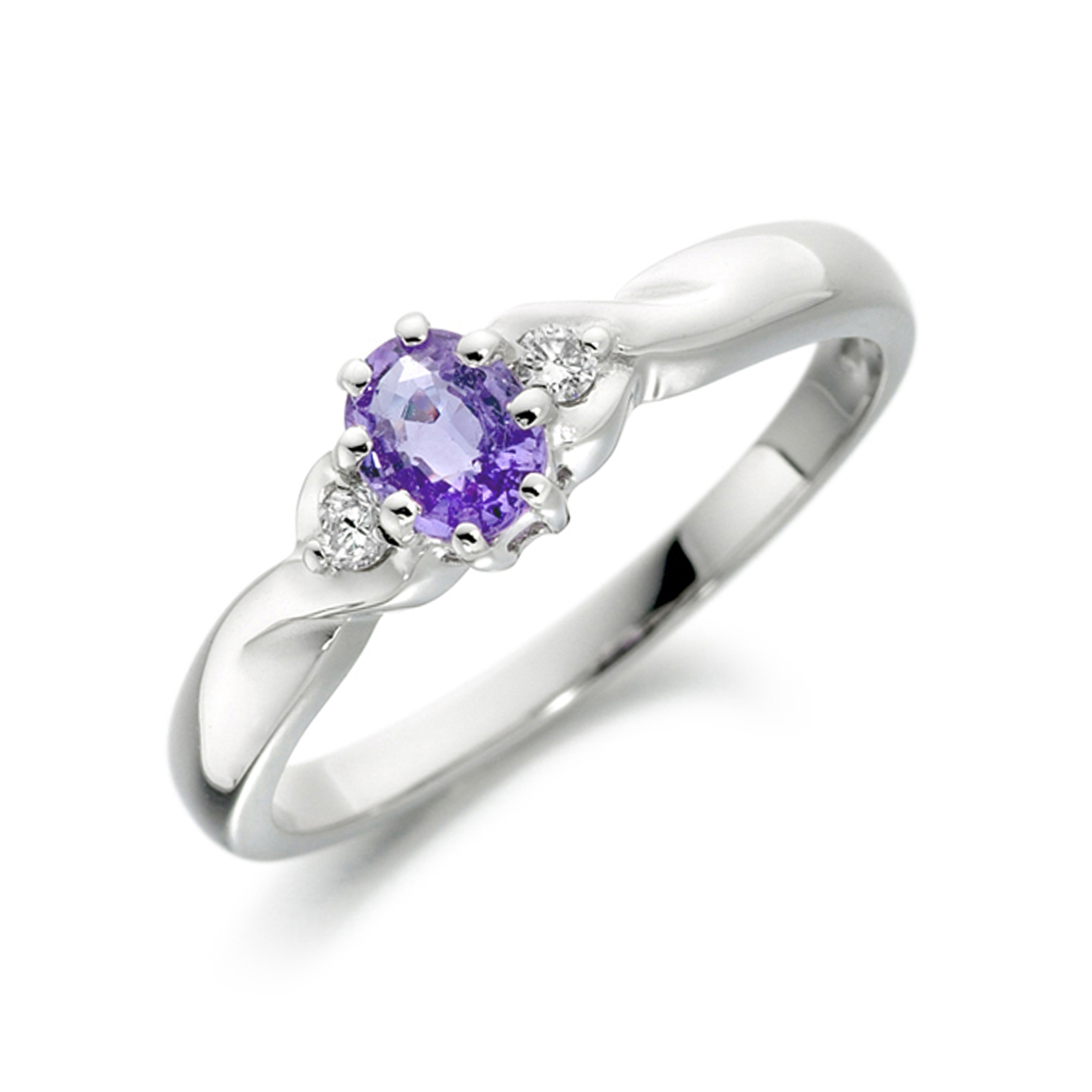 6X4mm Oval Tanzanite Three Stone Diamond And Gemstone Engagement Ring