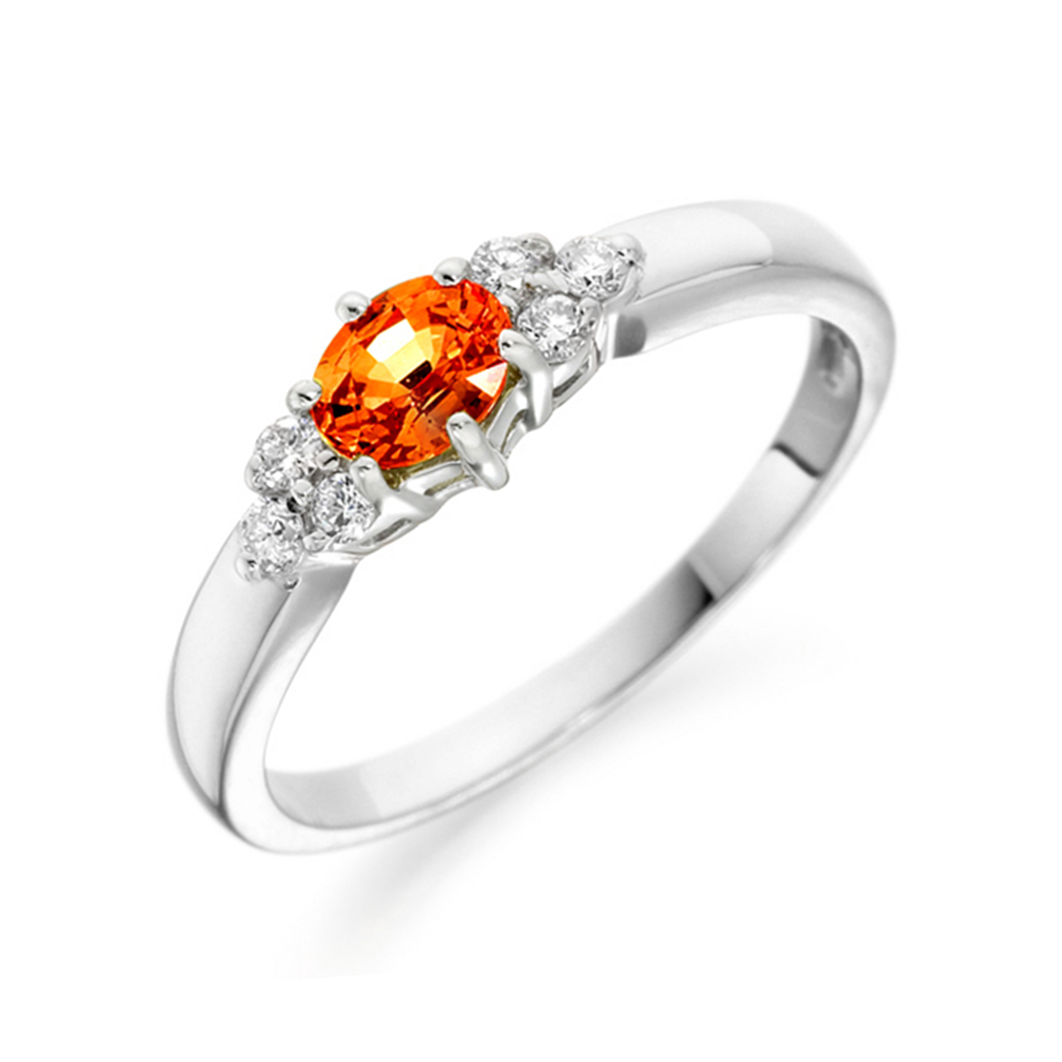 6X4mm Oval Citrine Seven Stone Diamond And Gemstone Ring