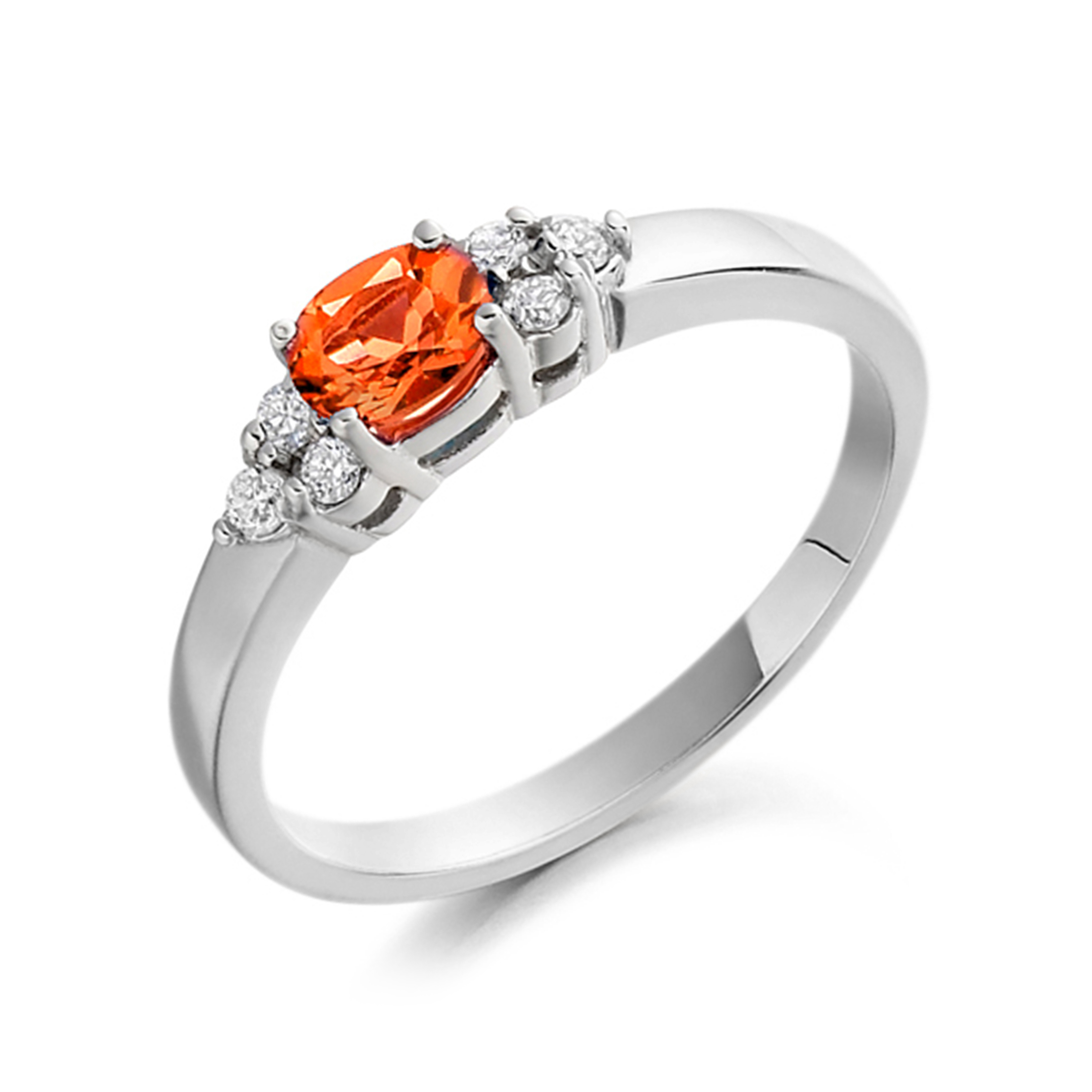 6X4mm Oval Citrine Seven Stone Diamond And Gemstone Ring