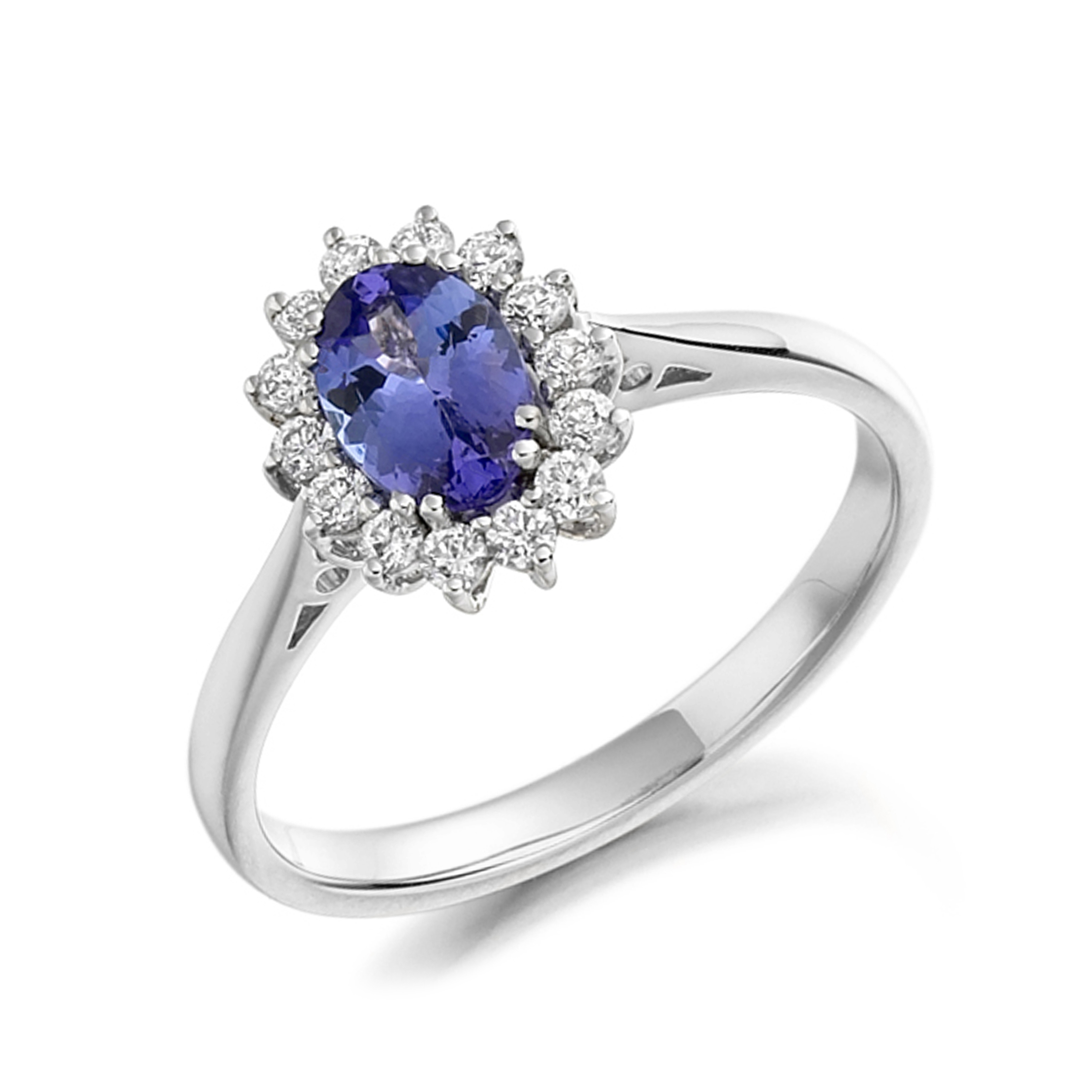 6X4mm Oval Amethyst Hand Wired Diamond And Gemstone Ring