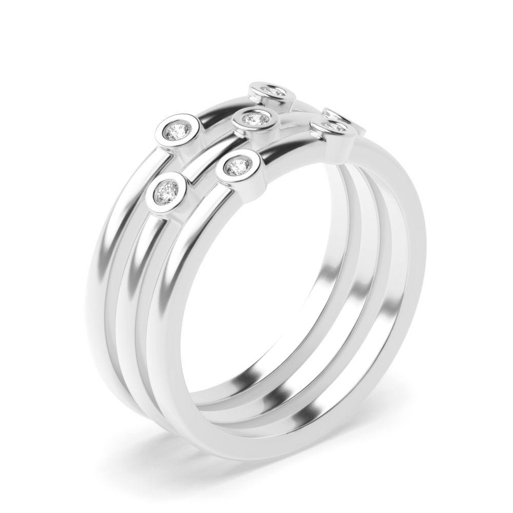 bezel setting round shape sparkling bubble diamond ring