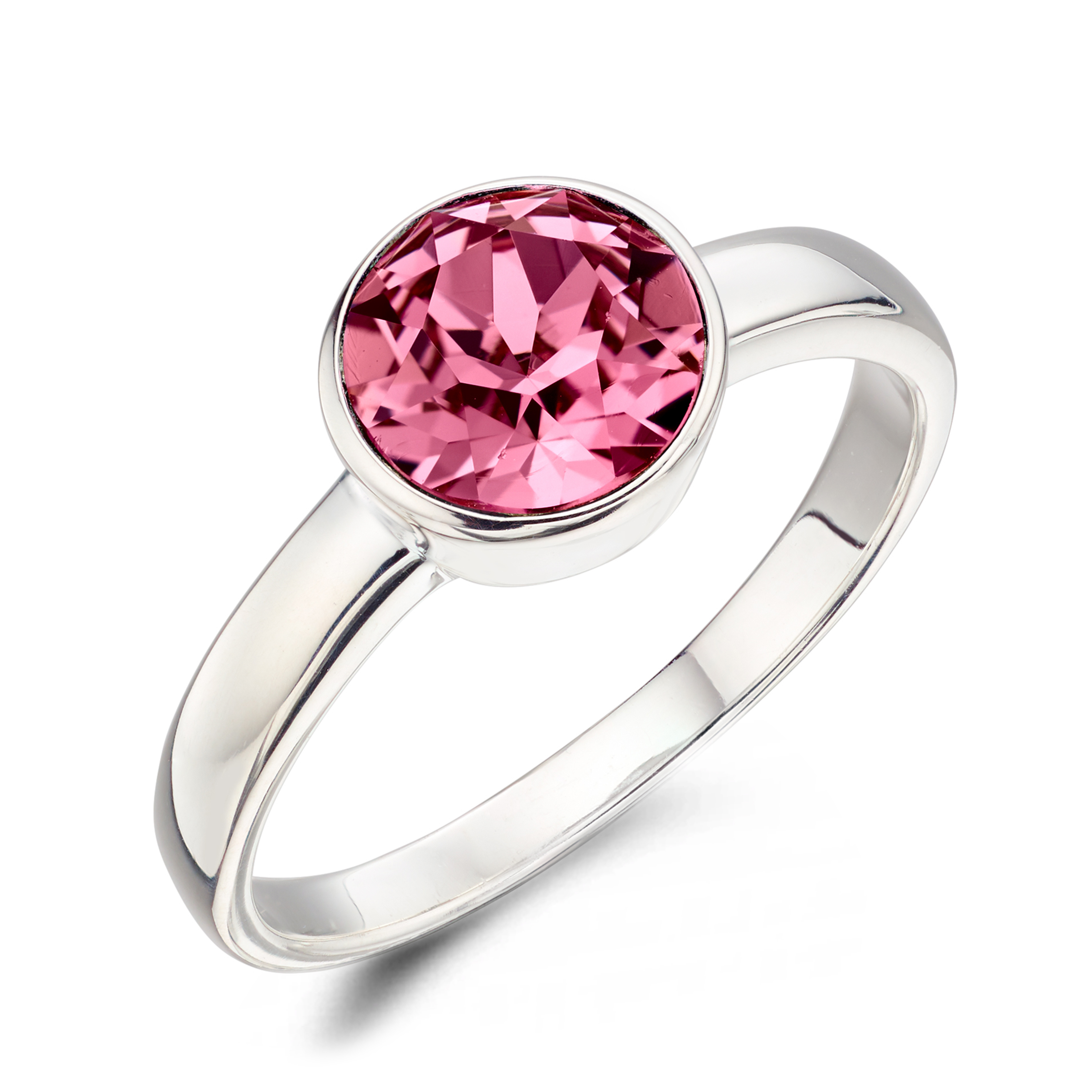 bezel setting round shape tourmaline birthstone ring