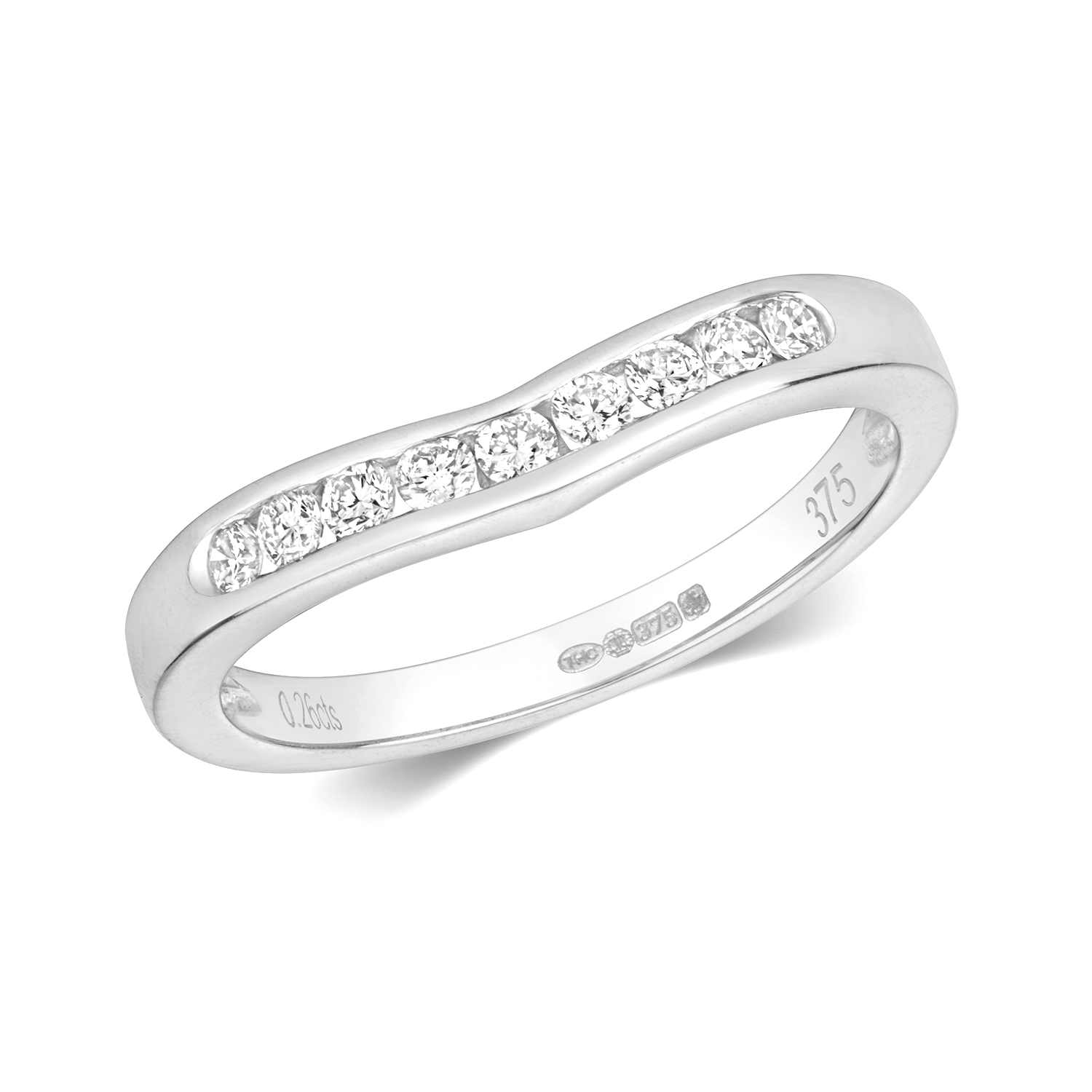 channel setting wishbone style round diamond ring