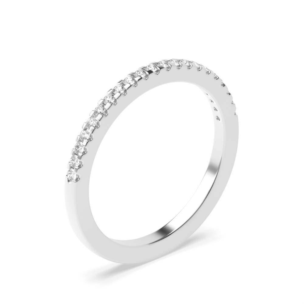 4 prong setting beautiful half eternity round diamond ring