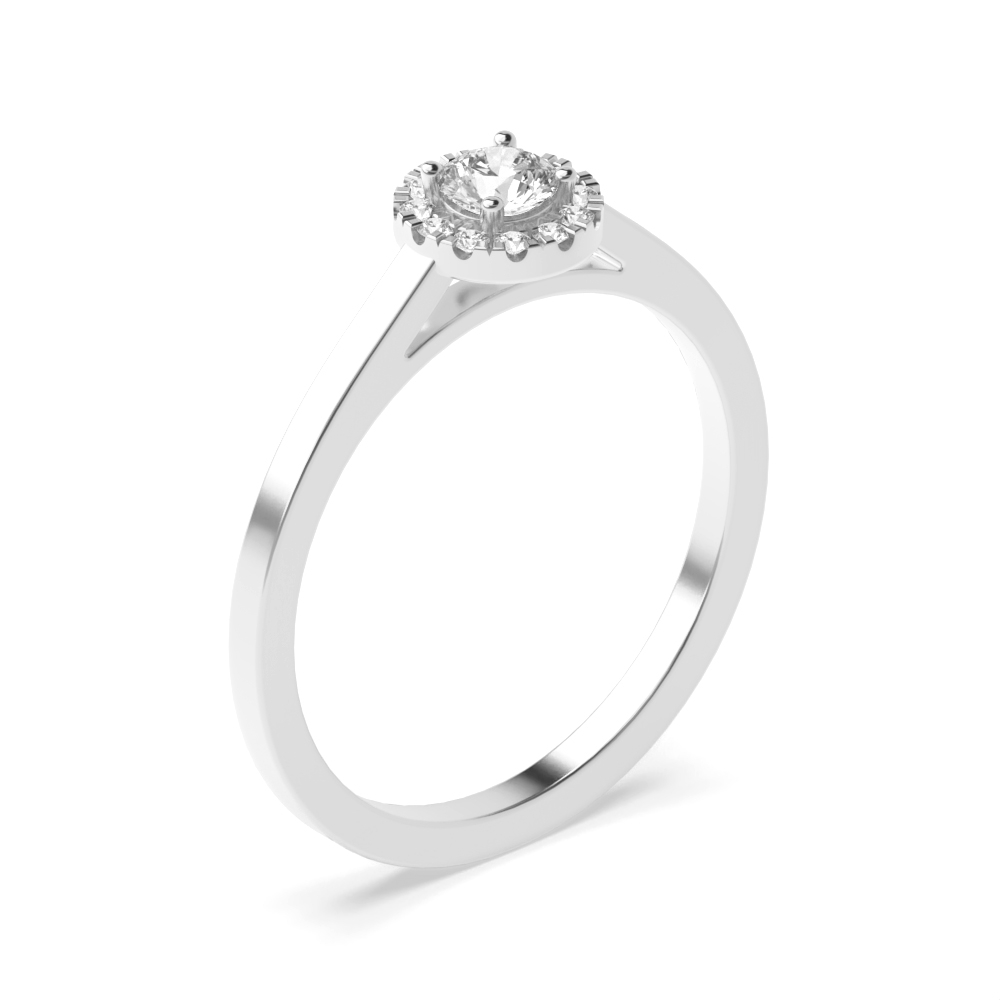 4 prong setting round diamond halo ring