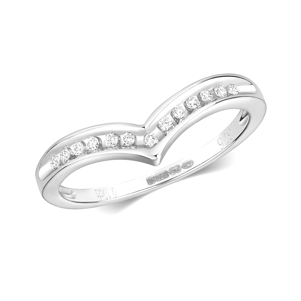 channel setting wishbone design round diamond ring