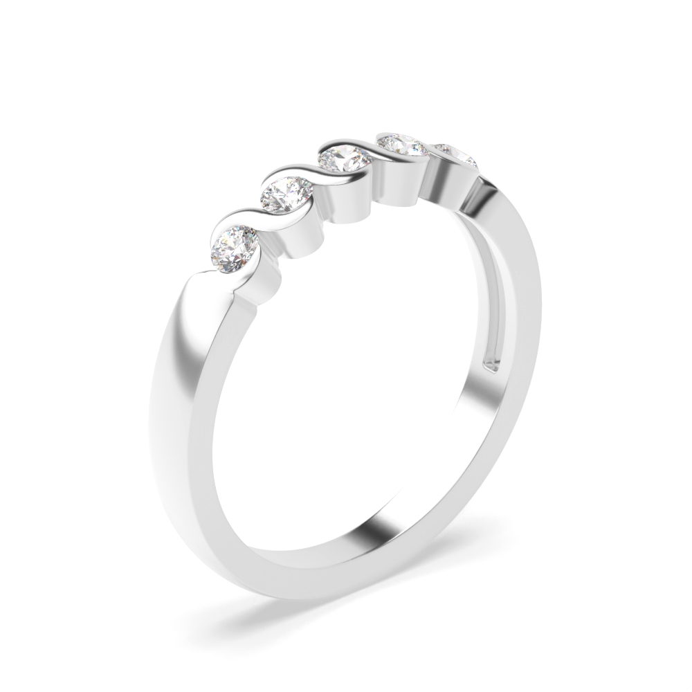 channel setting 5 stone ring
