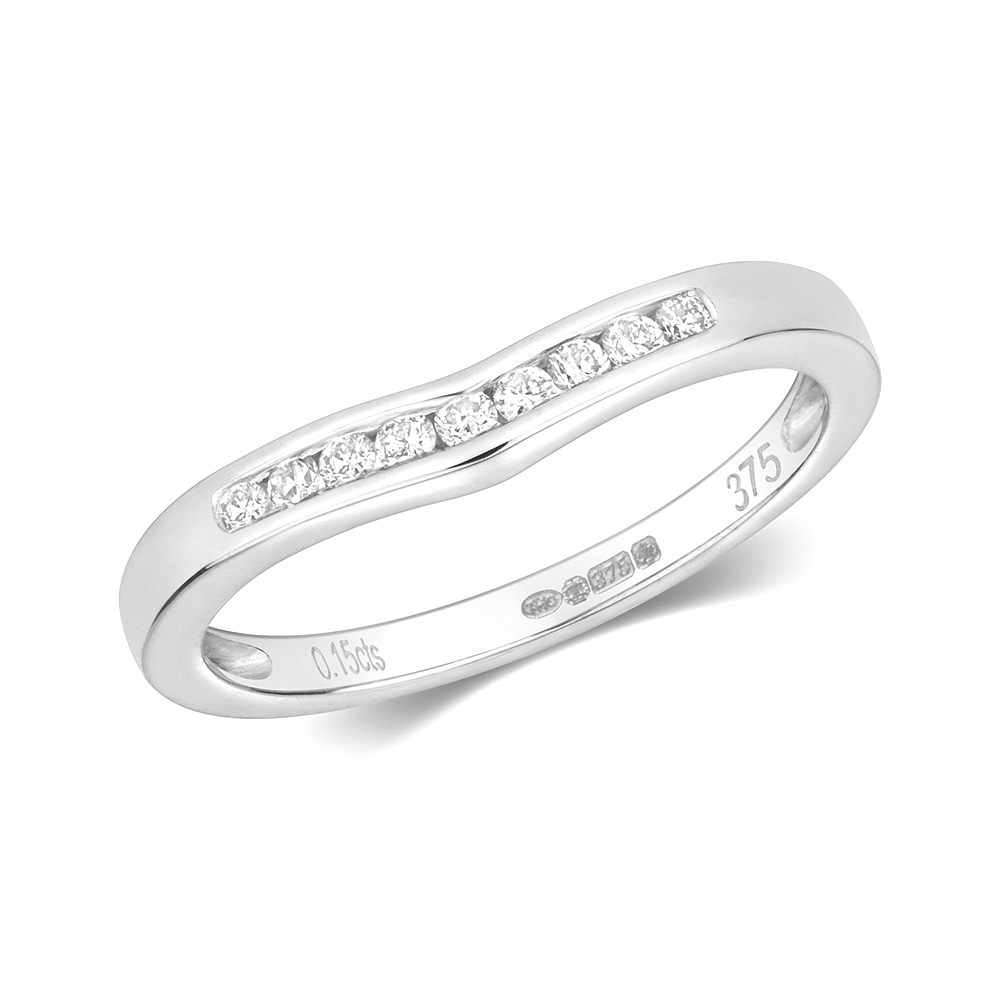 channel setting wishbone style round diamond ring