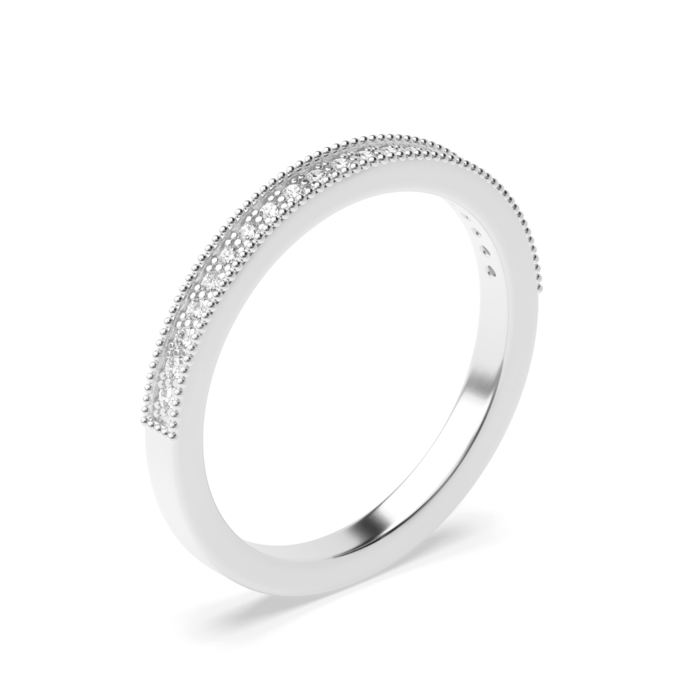 pave setting half eternity round diamond ring