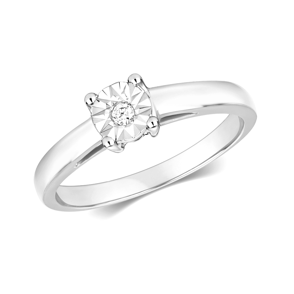 4 prong setting illusion set round diamond ring