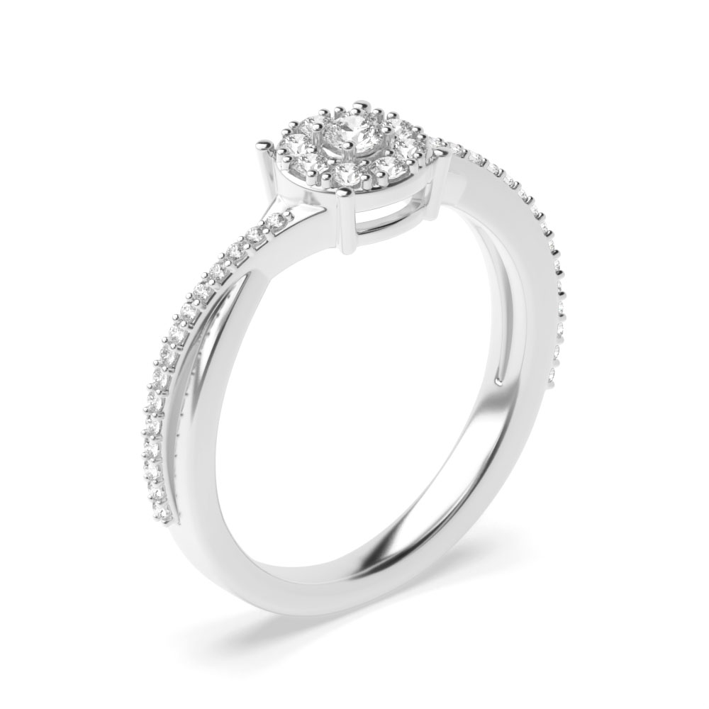 prong setting twist shoulders round diamond ring