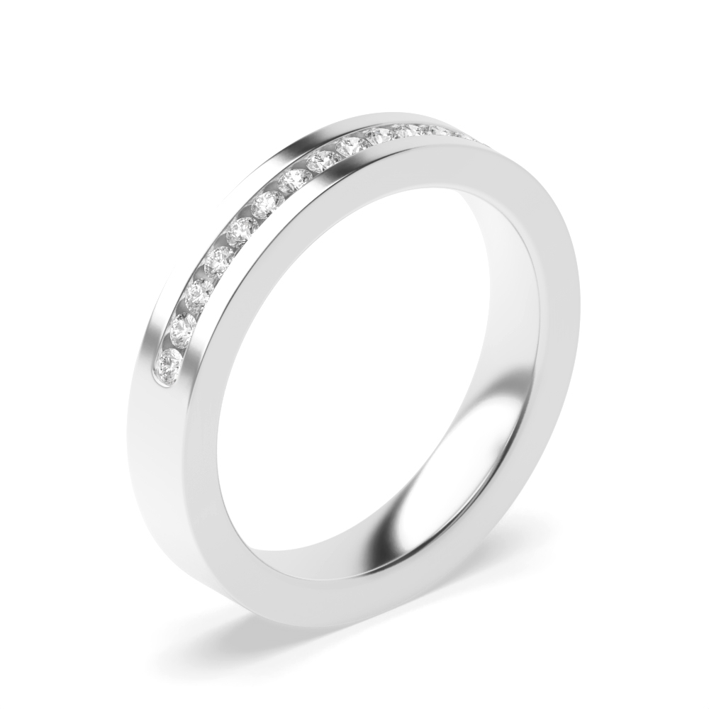 channel setting half eternity round diamond ring