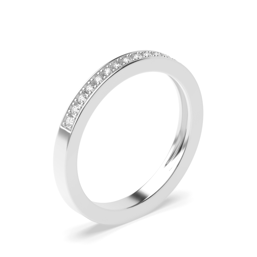 4 prong setting half eternity round diamond ring