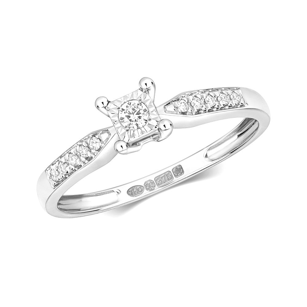 4 prong setting illusion set round diamond ring