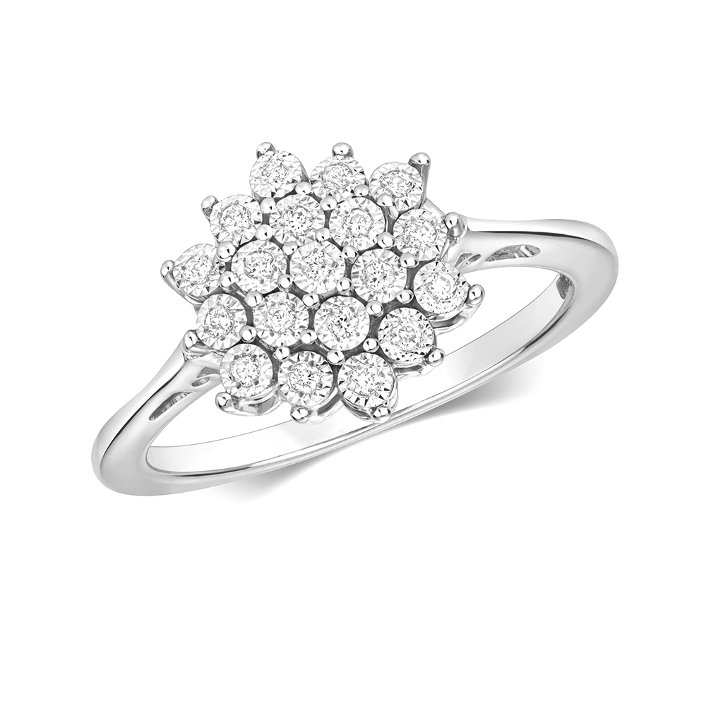 fancy illusion set round diamond ring