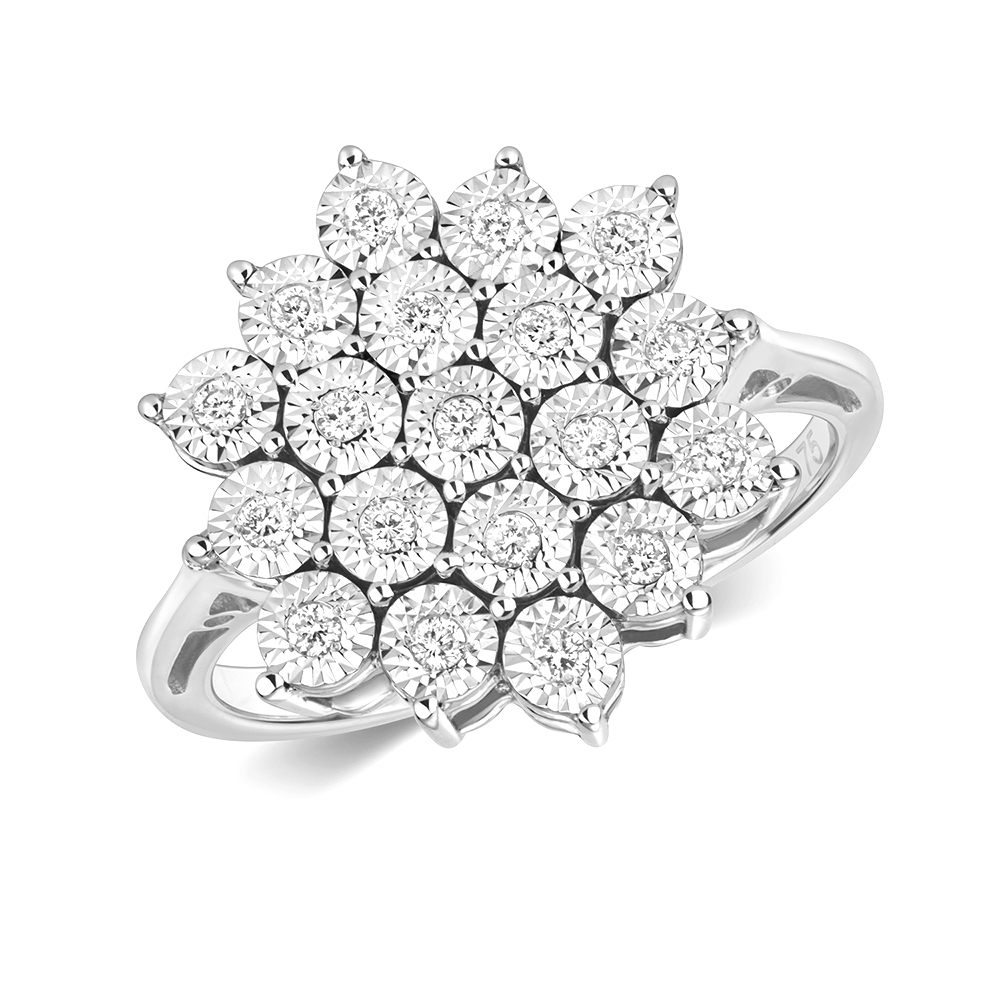 fancy illusion set round diamond ring
