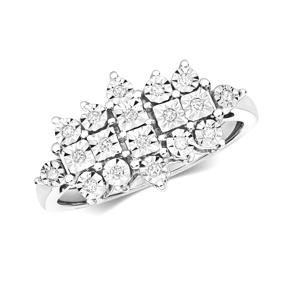 fancy illusion set round diamond ring