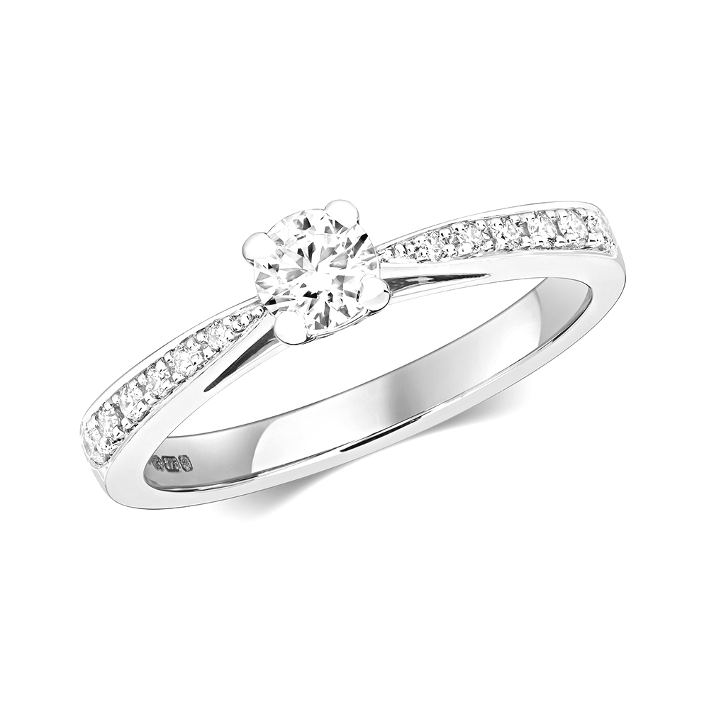 4 prong setting round shape solitaire engagement diamond ring