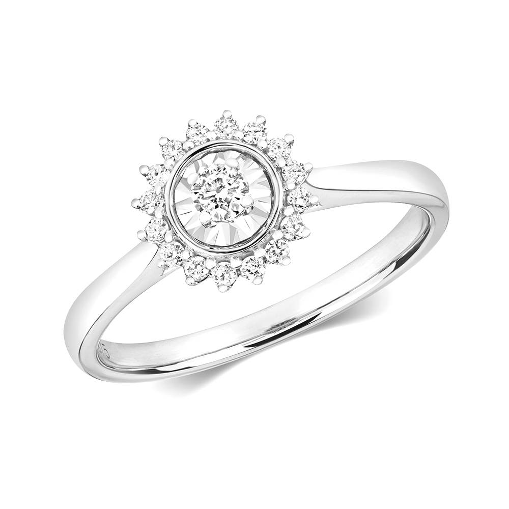 4 prong setting illusion set round diamond solitaire ring