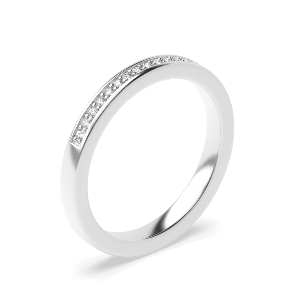 pave setting round diamond half eternity ring
