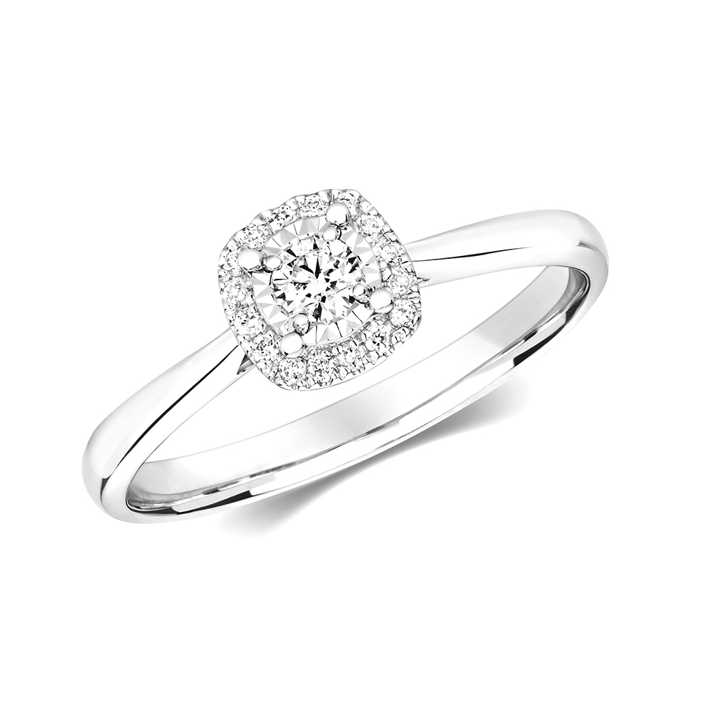 4 prong setting illusion set side diamond ring
