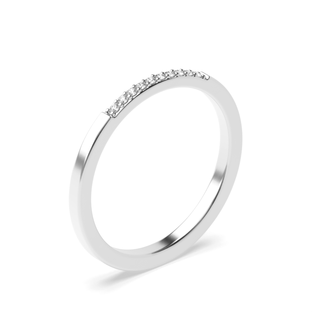 prong setting round diamond half eternity ring