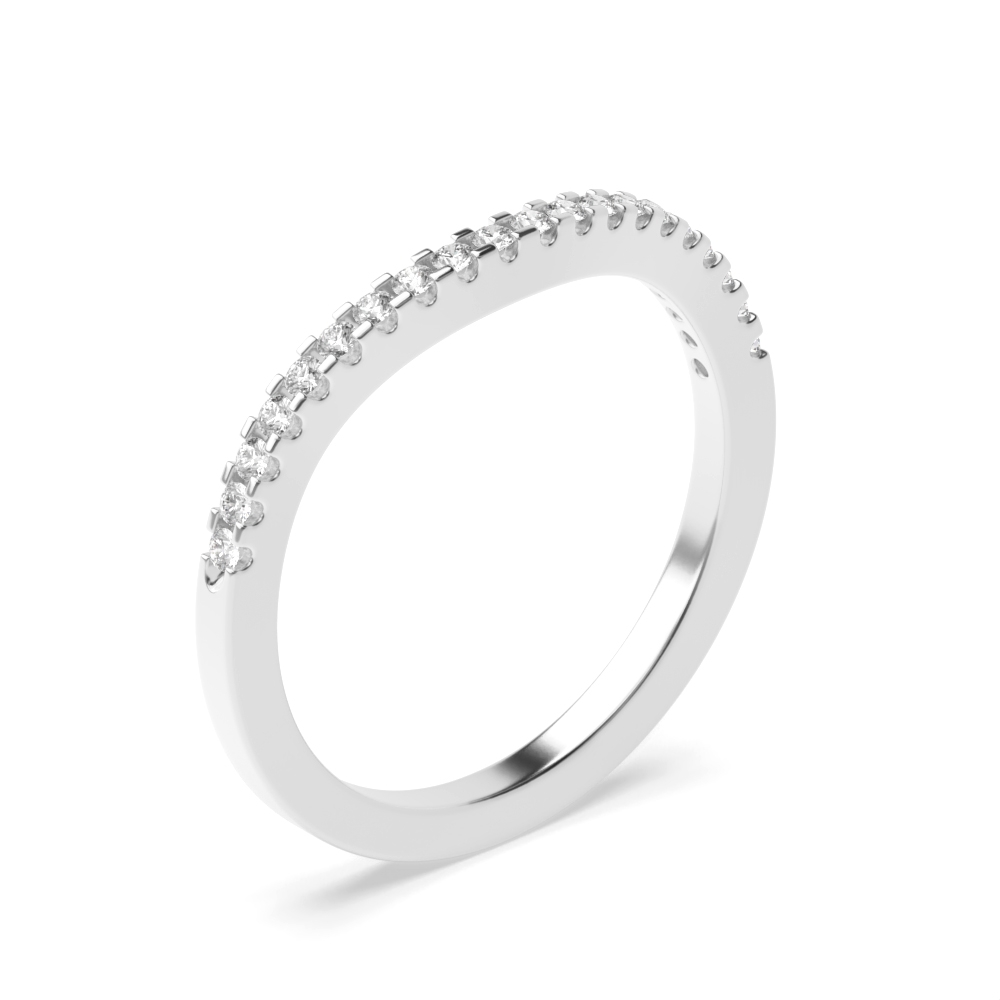 prong setting round diamond curve ring