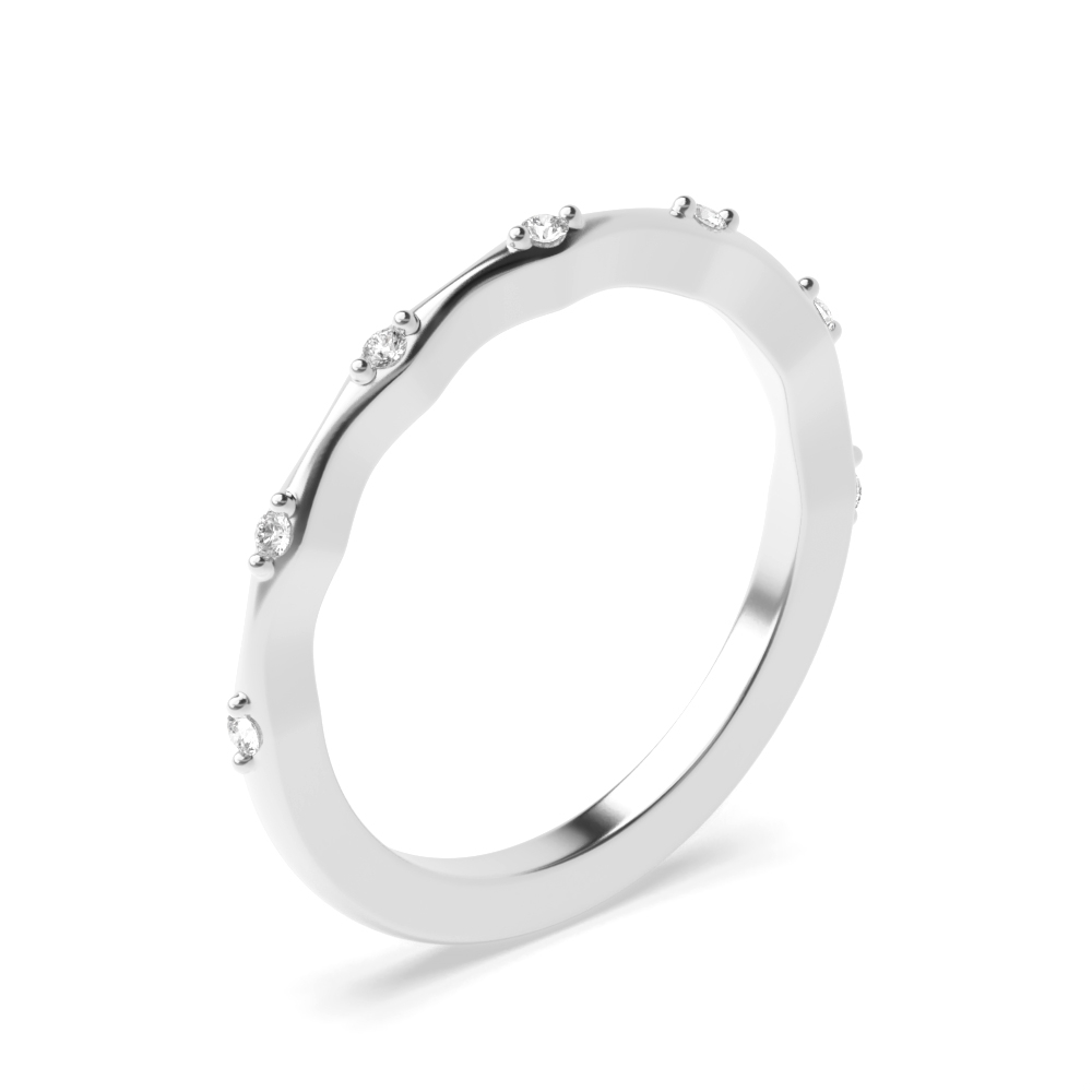 prong setting round diamond half eternity ring