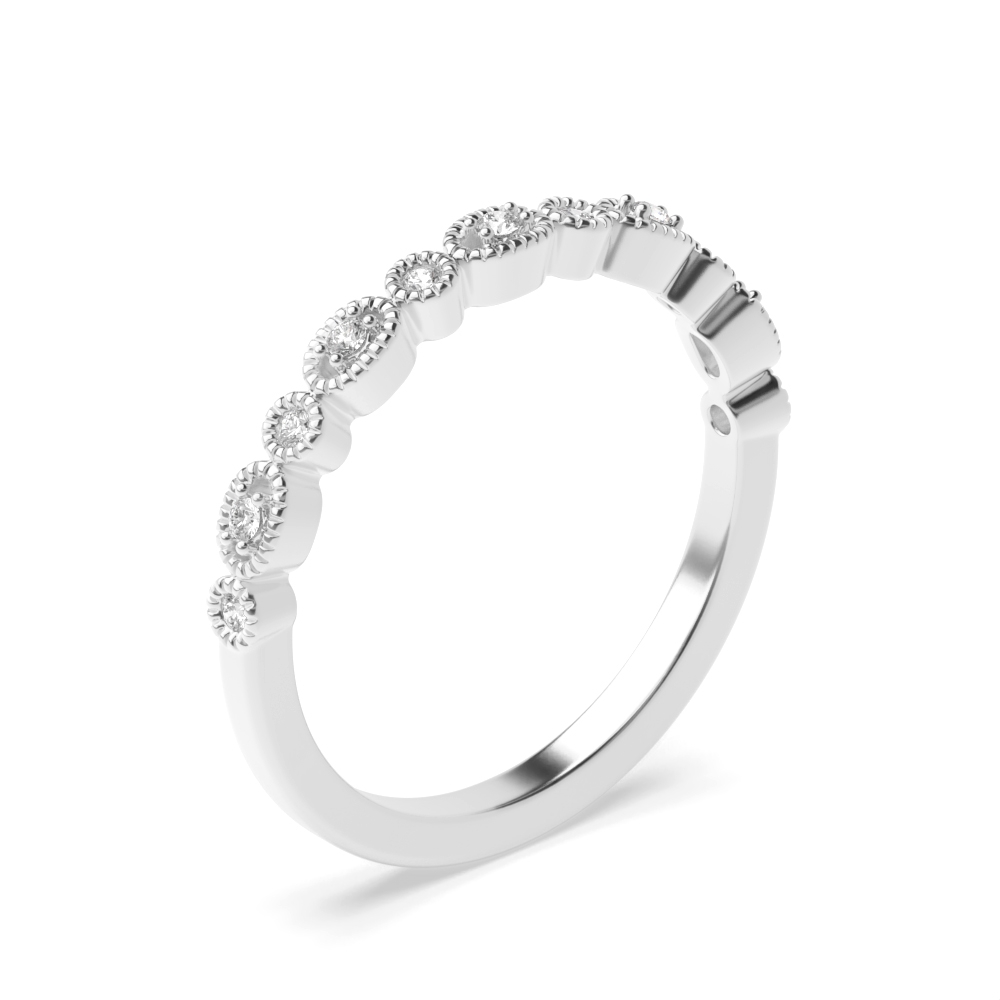 prong setting round diamond half eternity ring