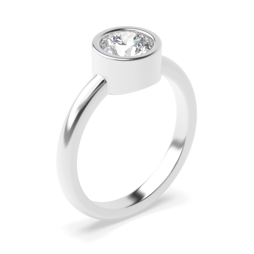 bezel setting round diamond solitaire ring