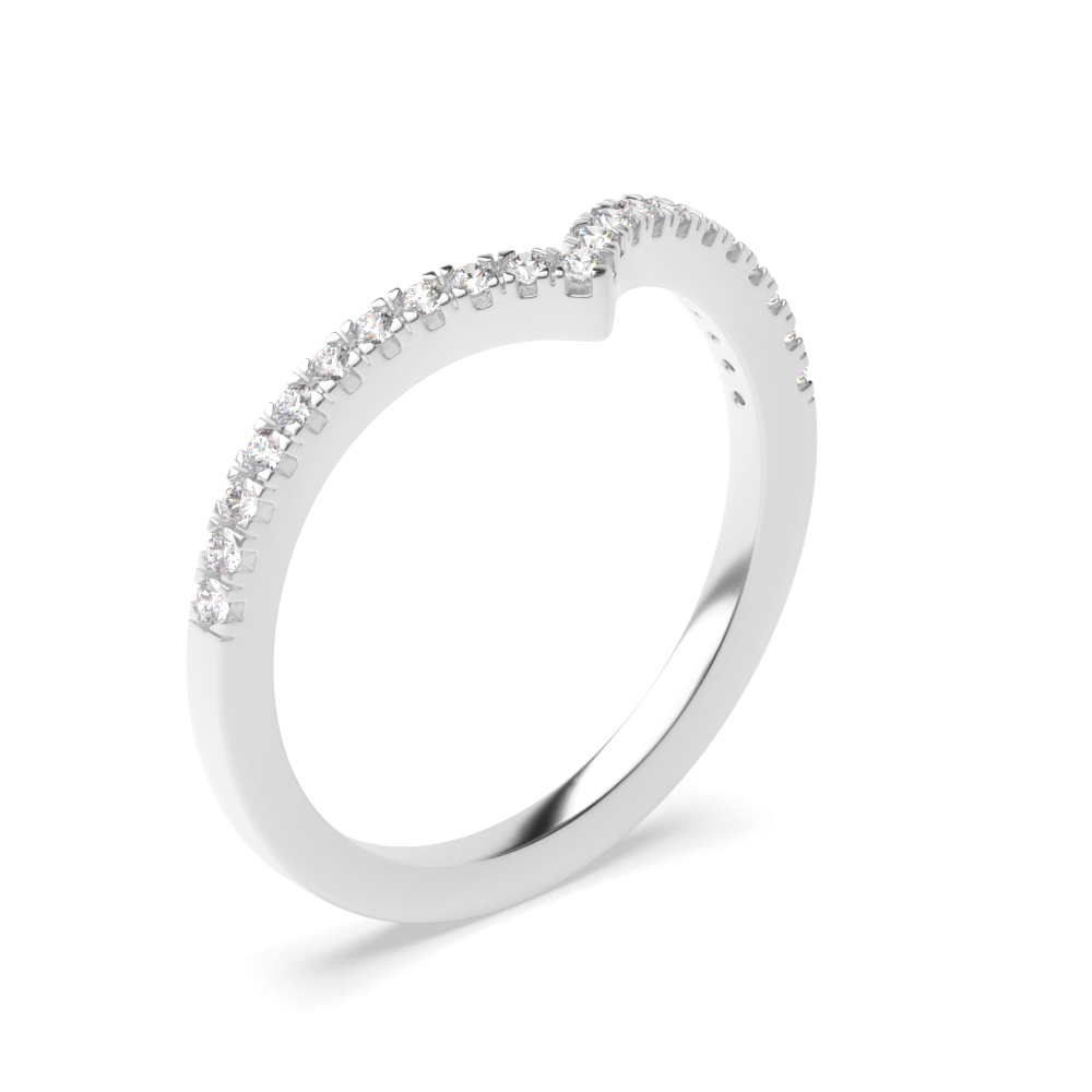 prong setting round diamond wishbone ring