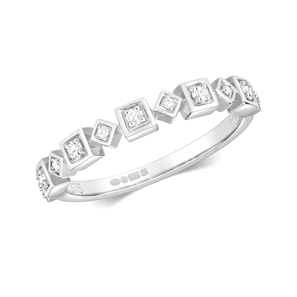 4 prong setting round diamond half eternity ring