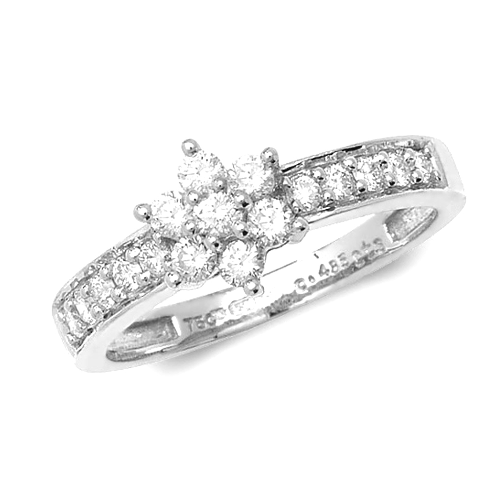 prong setting round diamond shoulders set ring