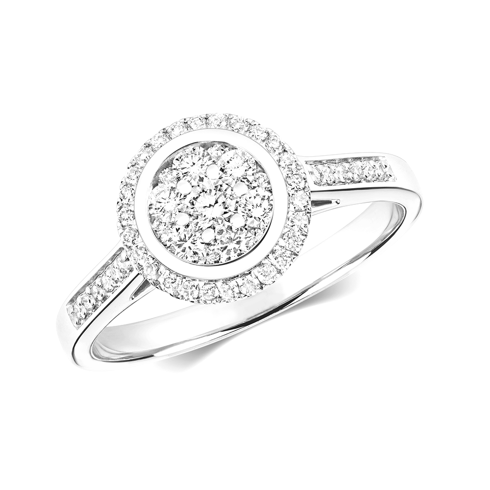 prong setting round diamond twist shoulders set ring