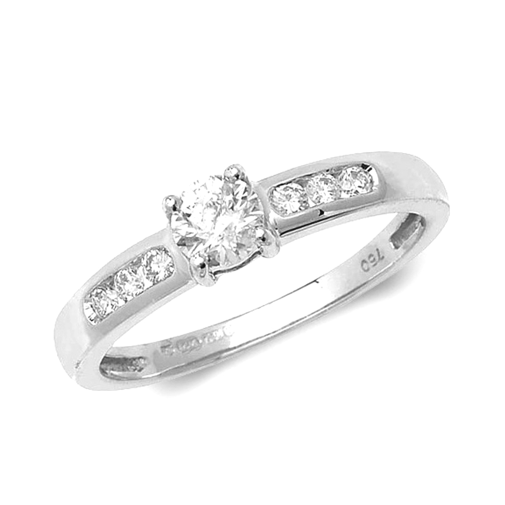 4 prong setting round diamond engagement ring